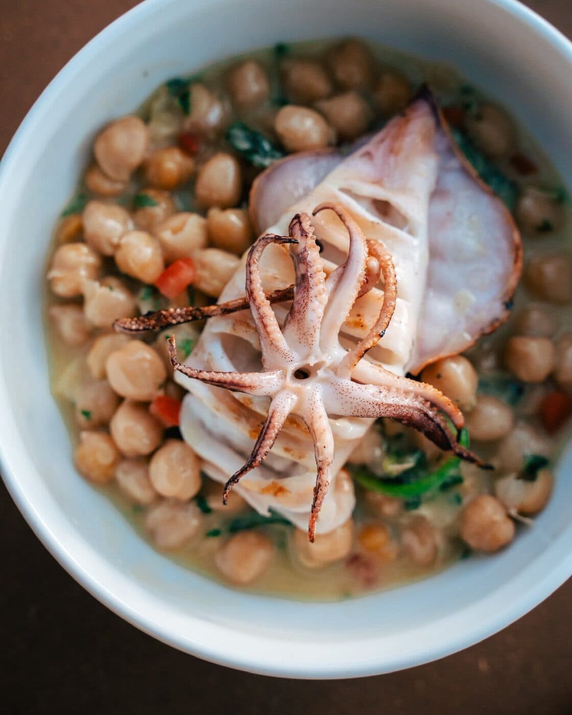 Squid with chickpeas